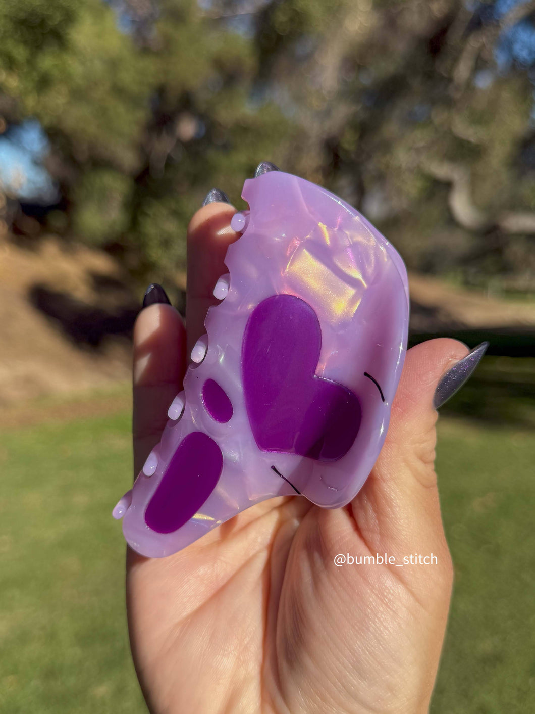 Purple Heart Eyes Ghostie Hair Claw *November Preorder*